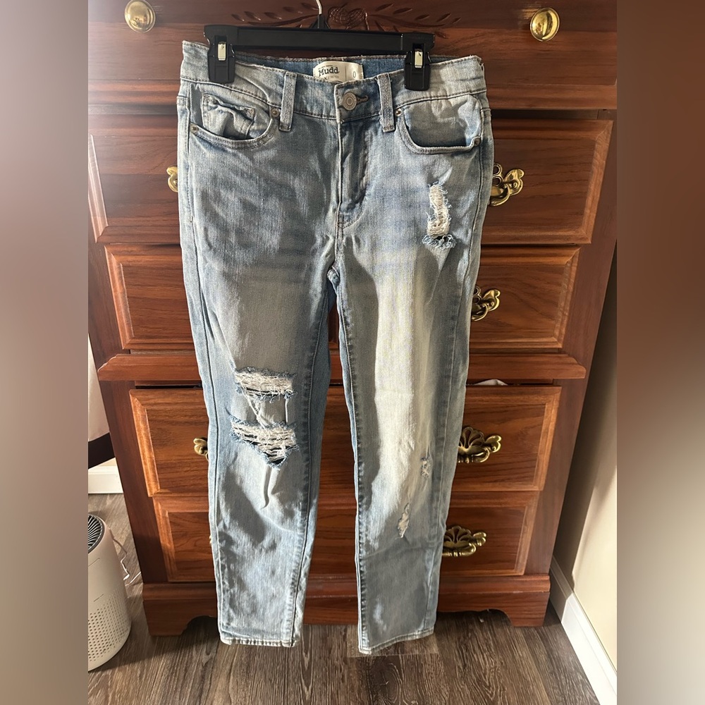 Mudd Light Blue Distressed Skinny Jeans